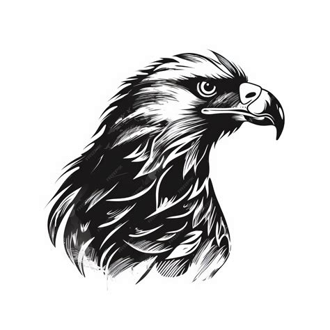 Premium AI Image | A silhouette black and white drawing of a hawk