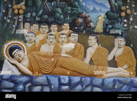 Death of buddha painting hi-res stock photography and images - Alamy