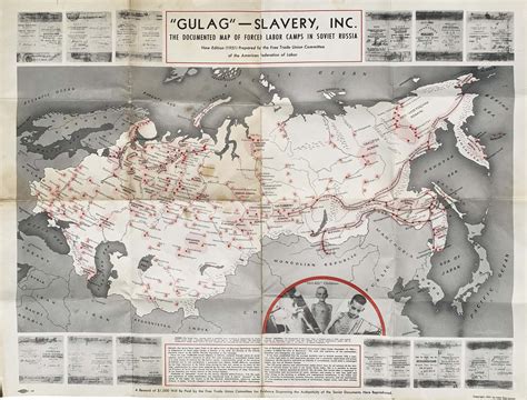 Anti-Communist propaganda map of the Soviet Gulag - Rare & Antique Maps