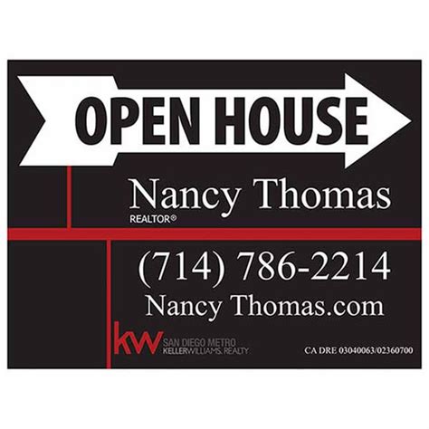 Keller WIlliams Custom Open House Sign (Order minimum 10) | openhouse