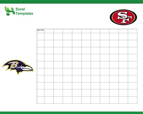 Super Bowl Squares Bracket