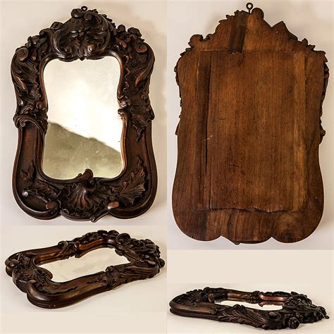 Antique Black Forest or French Hand Carved Wood Frame for Mirror or ...