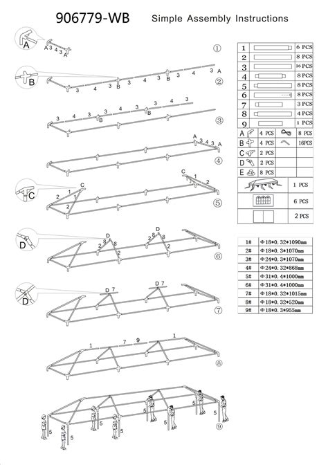 Replacement parts for Party Tent model 906779 – Backyard Expressions