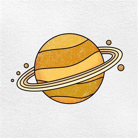 Saturn Drawing (easy) - HelloArtsy