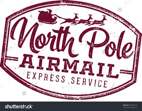 North Pole Santa Airmail Stamp Stock Vector (Royalty Free) 745829137 ...