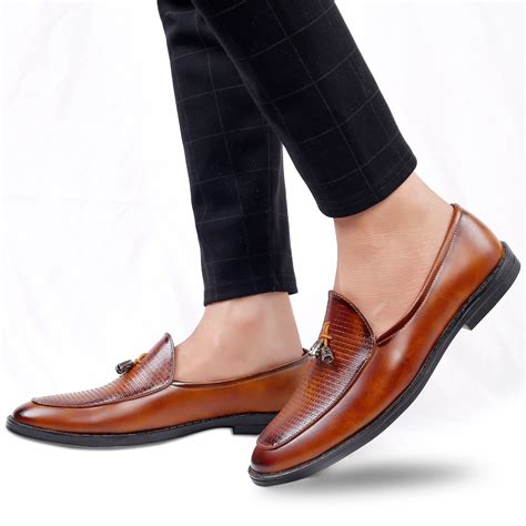 Slip On Synthetic Tan Colour Mens Semi Formal Shoes, Size: 6 To 10, Rs ...