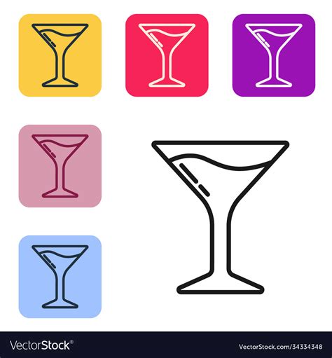 Black line martini glass icon isolated on white Vector Image