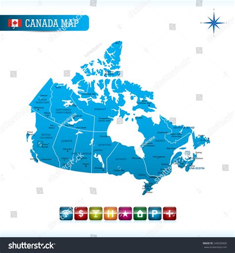 Canada Map Stock Vector Illustration 249320926 : Shutterstock