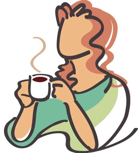 Best Woman Drinking Coffee Illustrations, Royalty-Free Vector Graphics ...