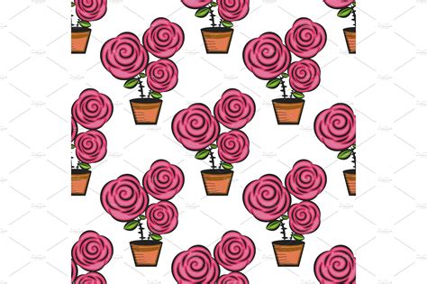 Elegance wallpaper with of pink roses. | Decorative Illustrations ~ Creative Market