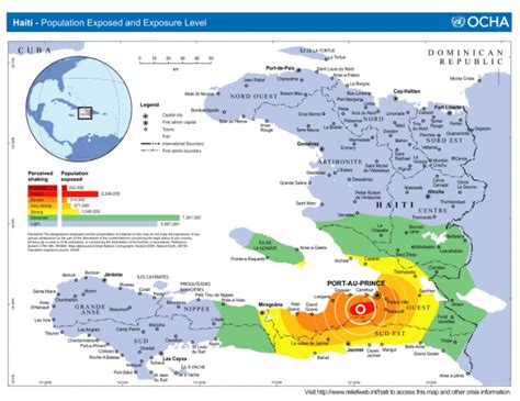 Haiti - Population Exposed and Exposure Level (as of 14 Jan 2010) - Haiti | ReliefWeb