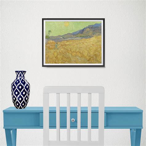 Wheatfield With A Reaper - Vincent Van Gogh Art Reproduction Posters – EzPosterPrints