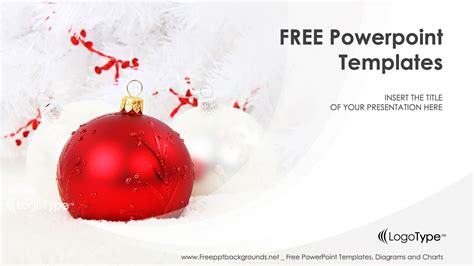 Christmas Decoration Powerpoint Templates - Christmas, Red, White Backgrounds