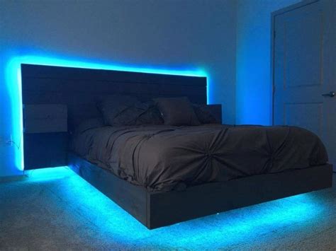 Ajouter une lumière bleu à votre lit | Bedroom bed design, Bed frame ...