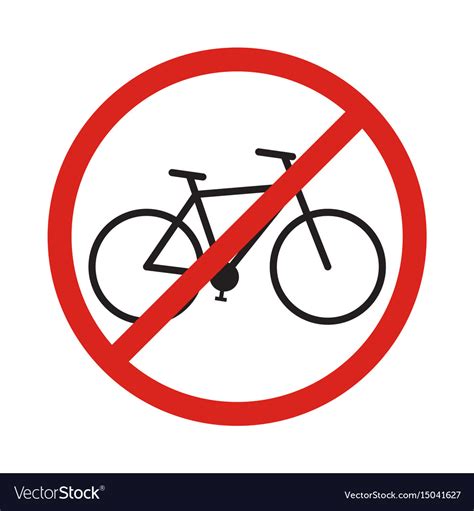 No bike allowed sign in white background Vector Image