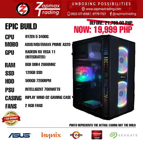 RYZEN 5 3400G BUILD (BRAND NEW) | Shopee Philippines