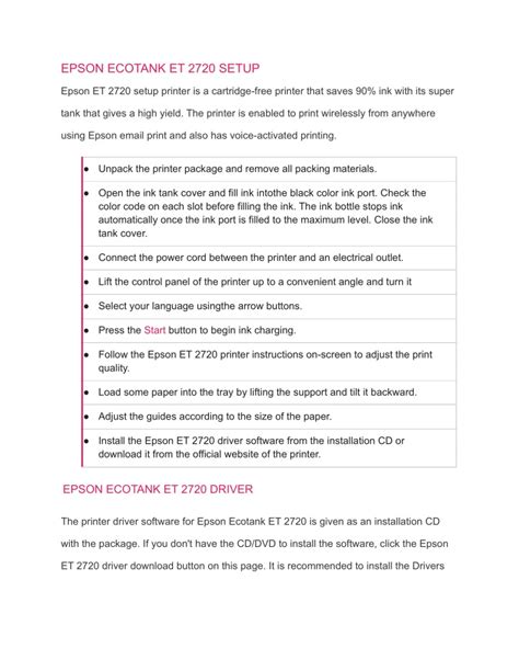 PPT - Epson Et 2720 Setup | Connect Wireless & Troubleshooting ...