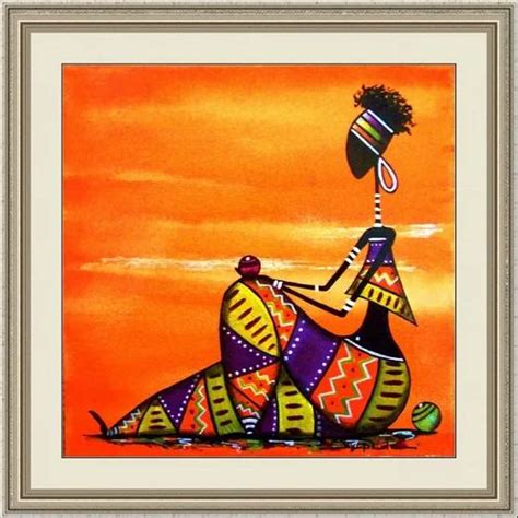 Multicolor Aluminium Square Canvas African Modern Art Painting, Size: 24 X 24 Inches at Rs 2440 ...