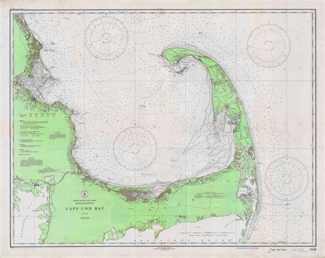 Cape Cod Bay Map - 1933 (lime green) – Nautical Chart Prints