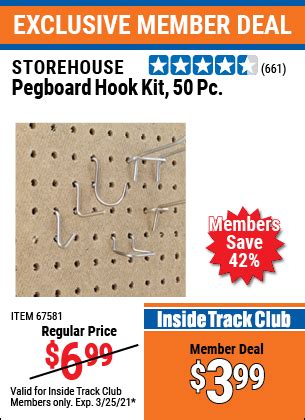 STOREHOUSE Pegboard Hook Kit 50 Pc. for $3.99 – Harbor Freight Coupons