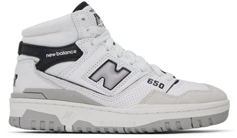 White & Black 650 Sneakers by New Balance on Sale