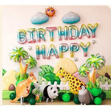 [READY STOCK] Animals Theme Happy Birthday Balloon Set | Shopee Malaysia