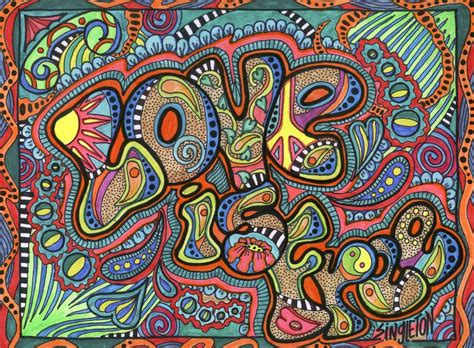 Download A Colorful Psychedelic Art Print With A Doodle Design Wallpaper | Wallpapers.com