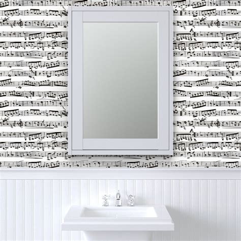 Music Notes Wallpaper Black and White Music Notes by - Etsy