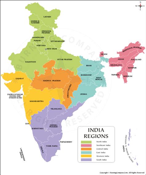 India Regions Map