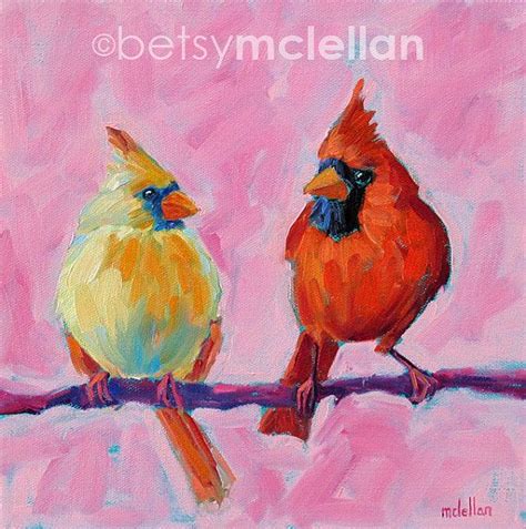 Cardinals Cardinal Pair Bird Art Original Painting | Etsy | Bird art ...