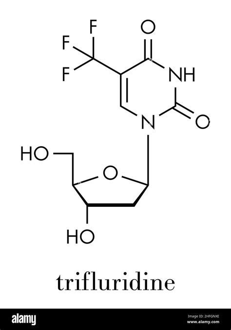 Trifluridine (trifluorothymidine, TFT) antiviral drug molecule ...