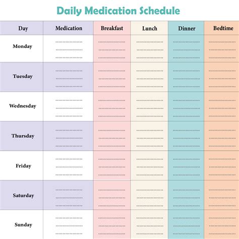 5 Best Images of Free Printable Medication Schedule - Printable Daily Medication Schedule Chart ...