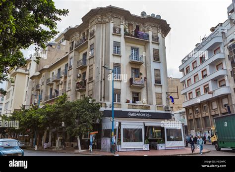 French colonial architecture, Casablanca, Morocco Stock Photo - Alamy