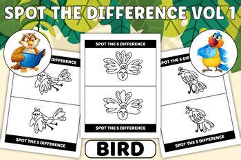 Bird Spot the Difference Vol 1 by Emma Bit | TPT