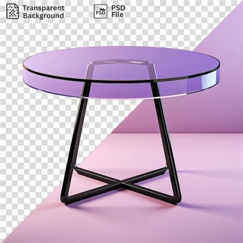 Premium PSD | Office table with metal and black legs against a pink wall