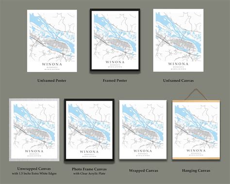 Winona MN City Map Print Winona Street Map Poster Winona City - Etsy