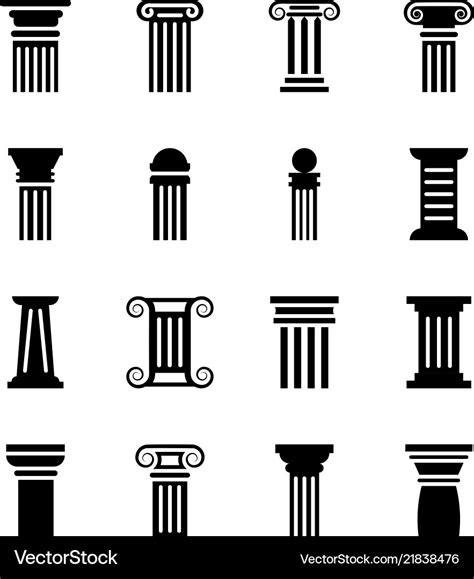 Pillar drawing pack Royalty Free Vector Image - VectorStock