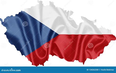 Czech Map with Flag stock photo. Image of border, isolated - 134262200