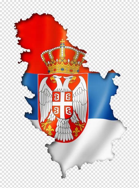 Premium PSD | Serbian flag map