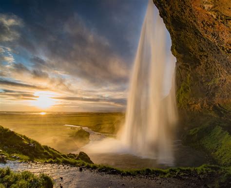 Seljalandsfoss waterfall in Iceland during sunset [OC] [2624x2137] - of interested more of my ...