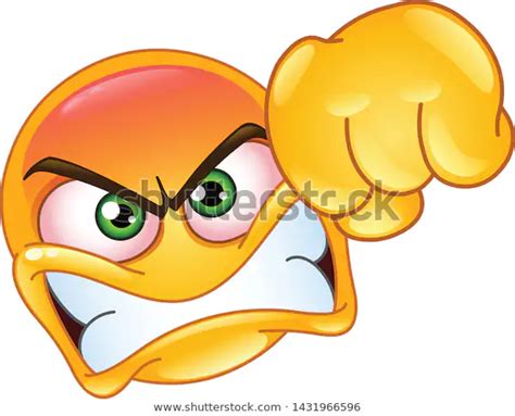 Angry Emoji Emoticon Showing Punch Fist Stock Vector (Royalty Free) 1431966596 | Shutterstock ...