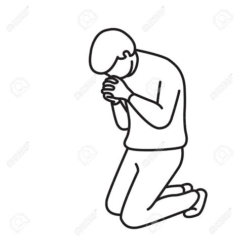 Man On Knees Pose Drawing in 2024 | Man praying, Drawings, Praying ...