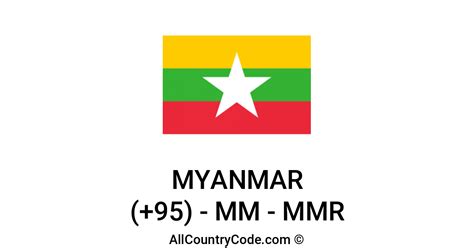 Myanmar 95 MM Country Code (MMR) | All Country Code