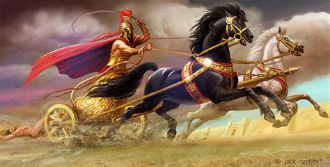 Achilles Fights Hector Painting by Jack Tzekov