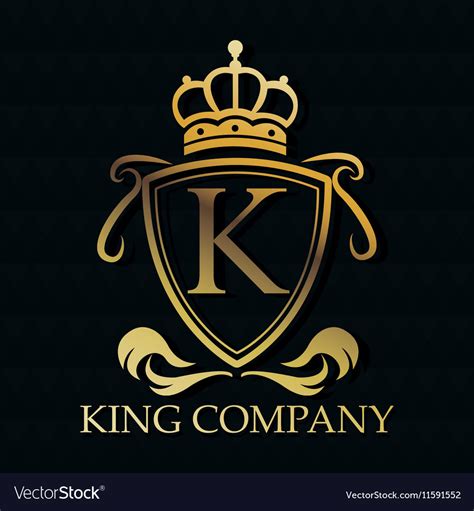 King company gold emblem design Royalty Free Vector Image