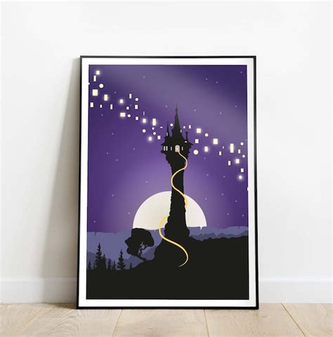 Tangled Print Rapunzel Wall Art Disney Princess - Etsy UK