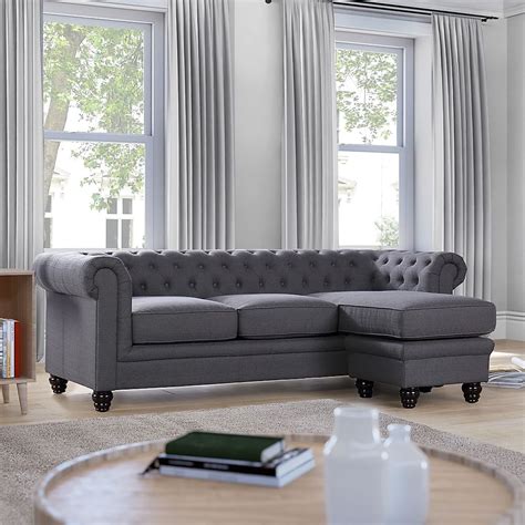 Chesterfield Grey Corner Sofa at Peter Williams blog