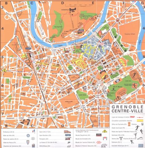 Grenoble centre-ville Map - Grenoble France • mappery