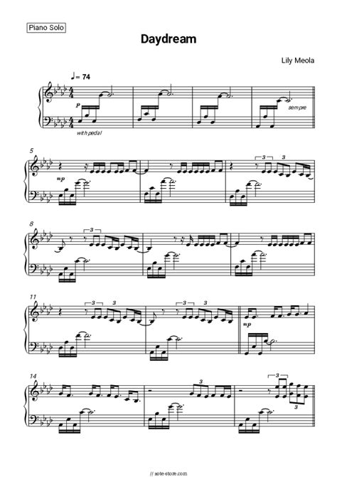 Daydream piano sheet music Lily Meola in Note-Store.com | Piano.Solo SKU PSO0097983