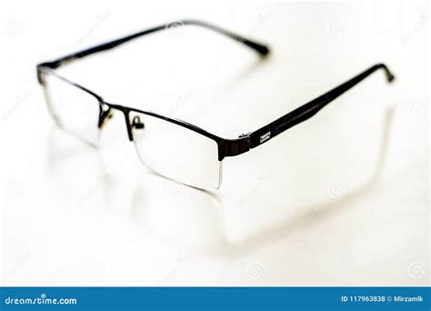 Black Colored Reading Glasses Isolated on White. Stock Photo - Image of ...